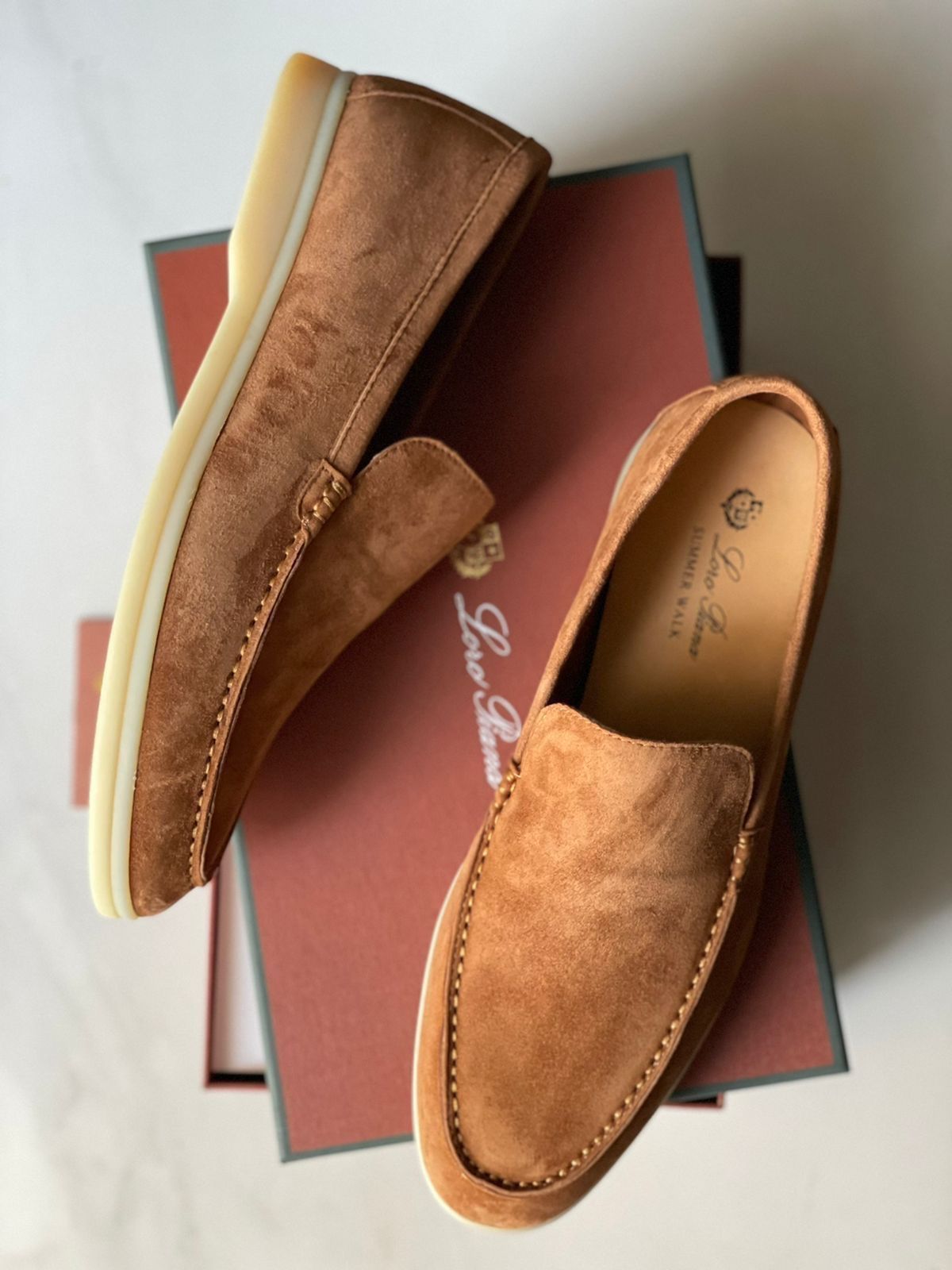P-5492 Goran Tan Leather Slip on Loafer Pinosos Made in Spain